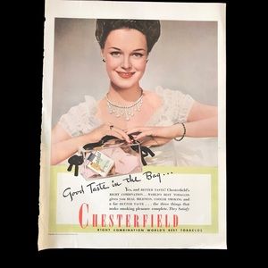 1940’s Vintage Chesterfield Cigerette Print Ad